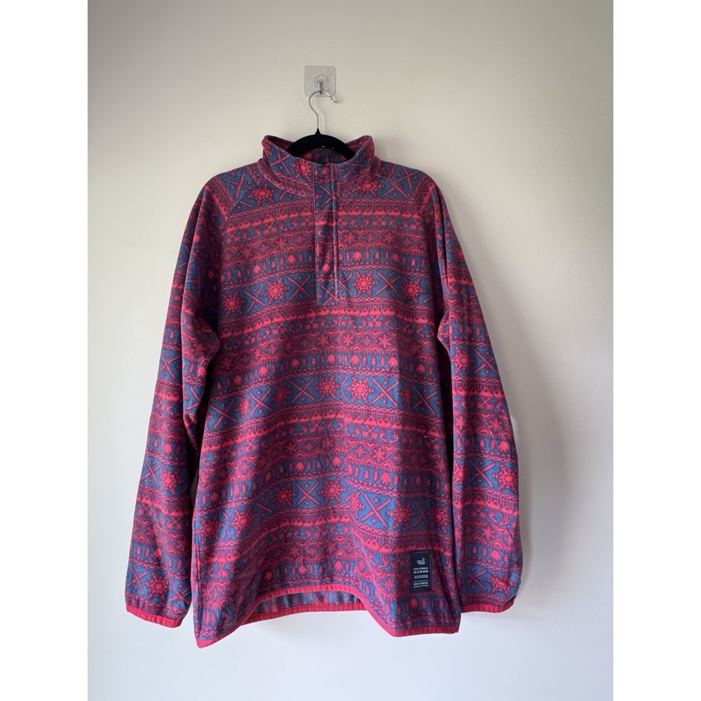 Southern Marsh Alpine Fleece Snap Pullover Pink Blue Fair Isle Size 1